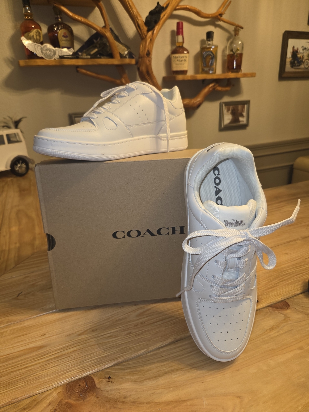 COACH White Leather Low-Top Sneakers